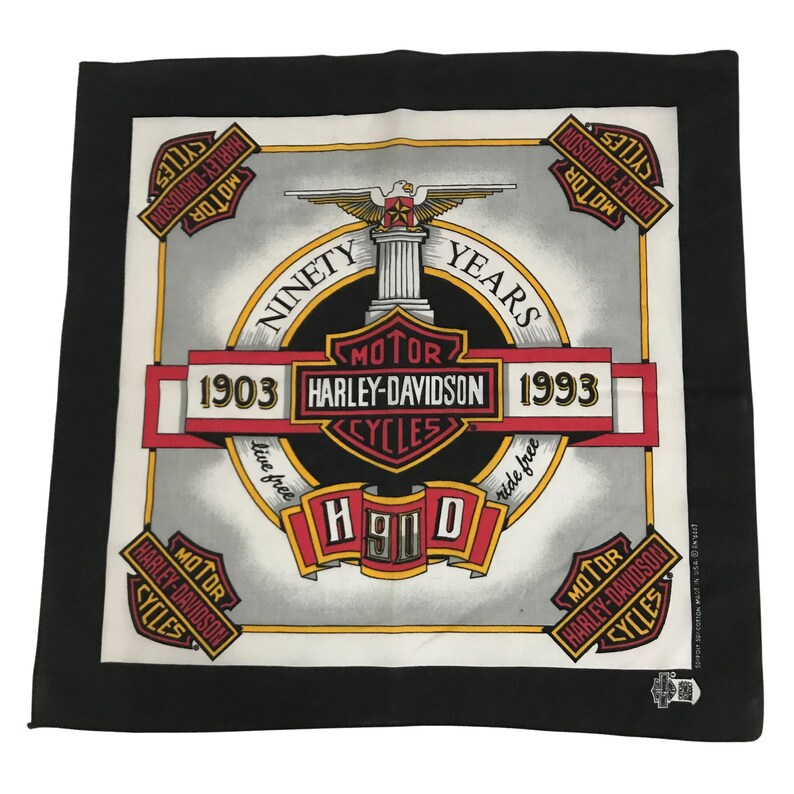 1990s Harley Davidson Bandana 90s Eagle Bold Graphic Bandana Made in USA