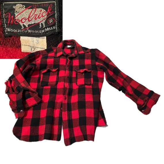 1940s AS IS Woolrich Buffalo Plaid Crusier Shirt … - image 1