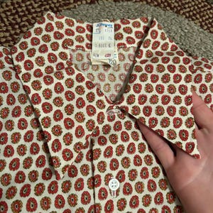 1960s NWT Mod Paisley Button Up Slim Fit Shirt Dagger Collar / Men’s XS * image 2