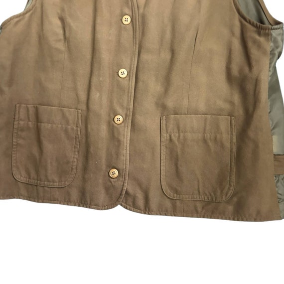 1990s Brown Faux Suede Button Up Oversized Vest S… - image 3