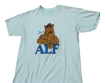 キッズ古着 vintage ALF NO PROBLEM Tシャツ 1987年製 ALF - NO PROBLEM- 面白い Tシャツ Tシャツ 大人サイズ S-3XL 多