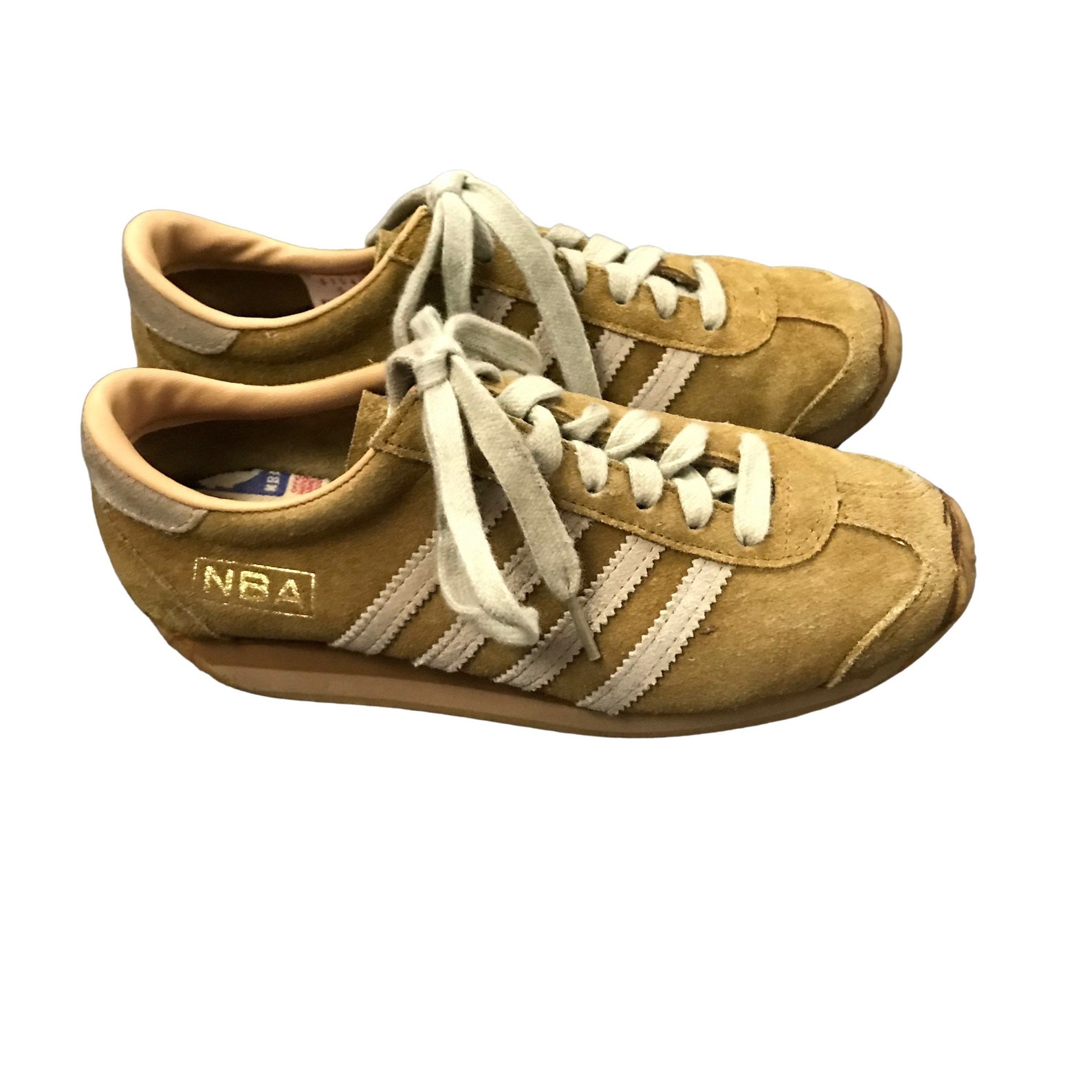 1980s NBA Shoes Sneakers / 80s RARE Brown Four Stripe