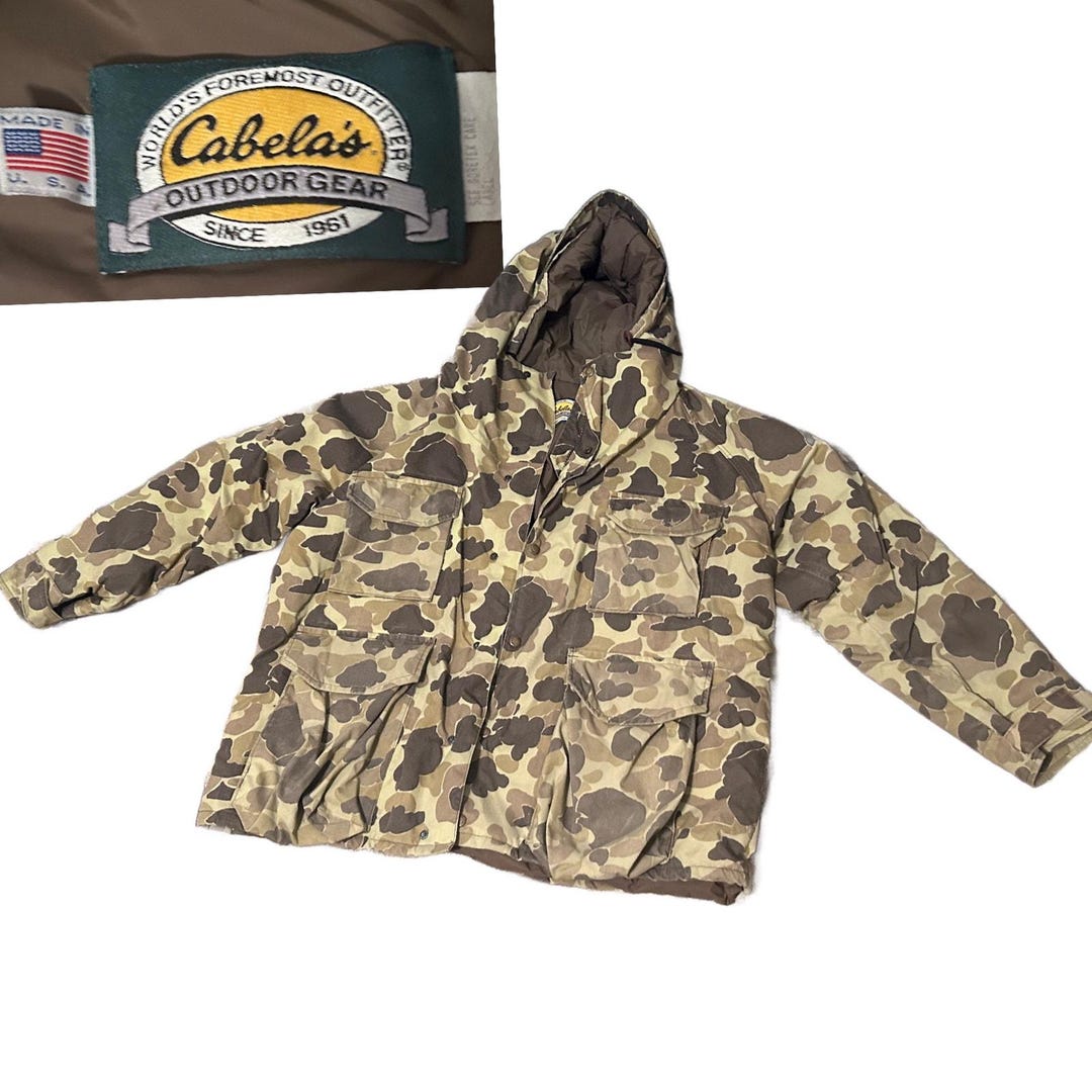 Vintage Cabelas Duck Camo Hunting Zip up Hooded Jacket USA / Mens XL Etsy