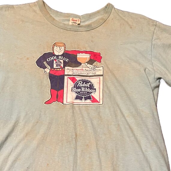 1970s PBR Pabst Blue Ribbon Iron On Single Stitch T A… - Gem
