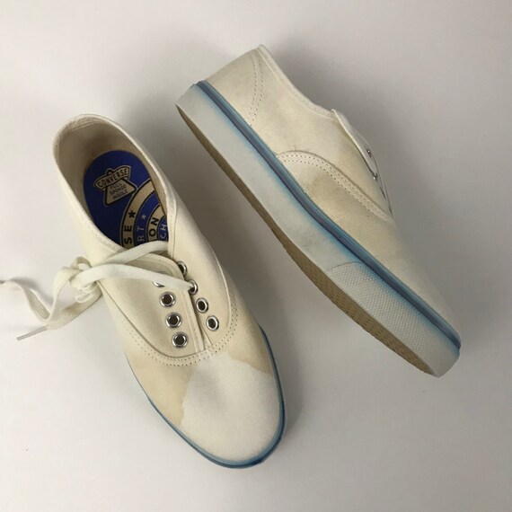 1960s Converse Shoes / NOS White Canvas Lace Up T… - image 6