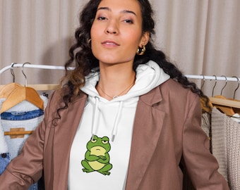 Sassy Frog Organic Cotton Raglan Hoodie | Eco-Friendly Unisex Sweatshirt