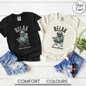Maglietta Relax Nothing Is Under Control, maglietta Chill Raccoon Trash Panda, grafica vintage sarcastica con animali, maglietta Comfort Colors