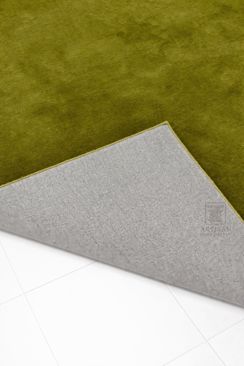Solid Green Rug 8x10 Ft Hand Tufted Wool Area Rug | Modern Rug, Abstract Rug, Rug for ...