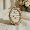 Vintage Wedding Ring Holder, Oval Ring Display Frame, Velvet Jewelry Organizer, Engagement Ring Stand, Bridal Gift Decor