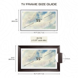 Cadre de télévision personnalisé - Cadre de télévision de style moderne et rustique fait main - Cadre de présentation d'art - Cadre décoratif pour cadre de télévision Samsung, TCL NXTFrame, LG image 6