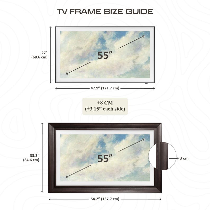 Cadre de télévision personnalisé - Cadre de télévision de style moderne et rustique fait main - Cadre de présentation d'art - Cadre décoratif pour cadre de télévision Samsung, TCL NXTFrame, LG image 6