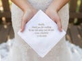 Personalized Wedding Handkerchief, Custom Embroidered Hanky, Father & Mother of the Bride Gifts, Wedding Day Keepsake product logo