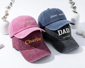 Custom Embroidered Trucker Hat, Personalized Vintage Baseball Cap, Gift for Mom & Dad