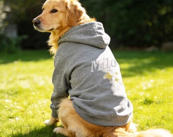 Personalisierter Hunde Hoodie, Individuell bestickter Haustierpullover, Warme Winter-Hundekleidung, Namensstickerei Geschenk