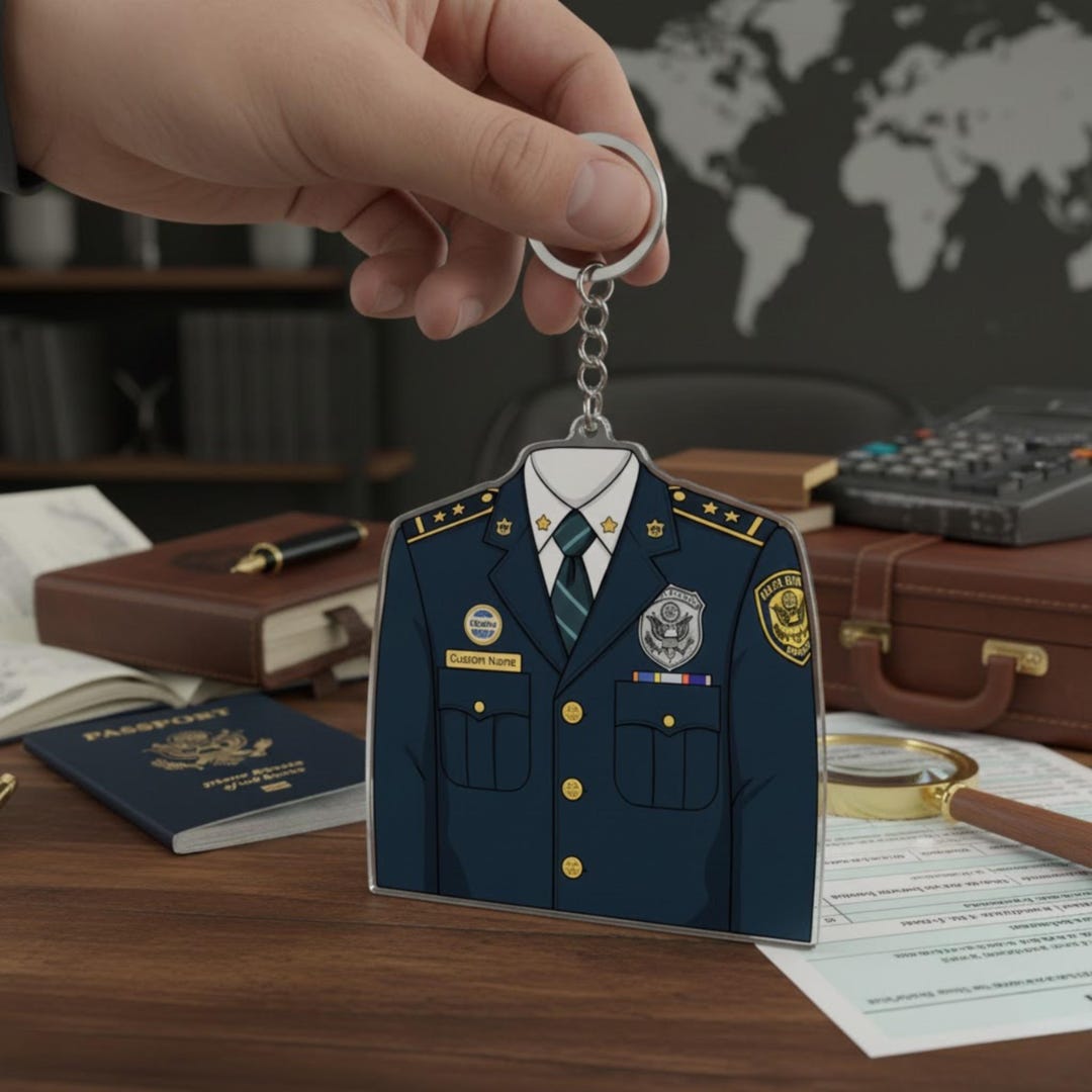 Government Keychains Personalized Government Officer Uniform Keychain - Custom Law ...
