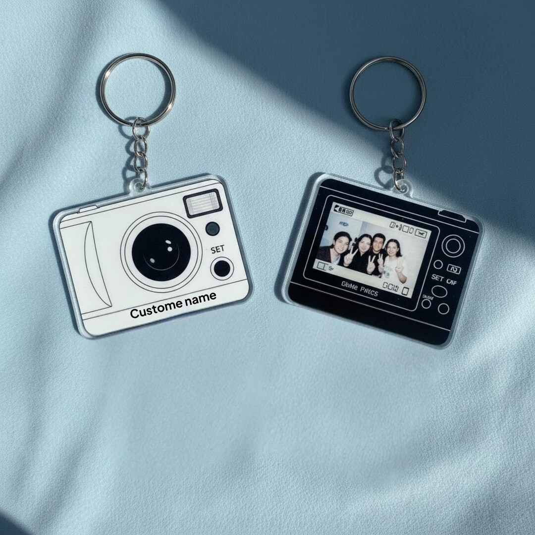 Custom Camera Keychain - Personalized Photo Camera Keyring - Etsy
