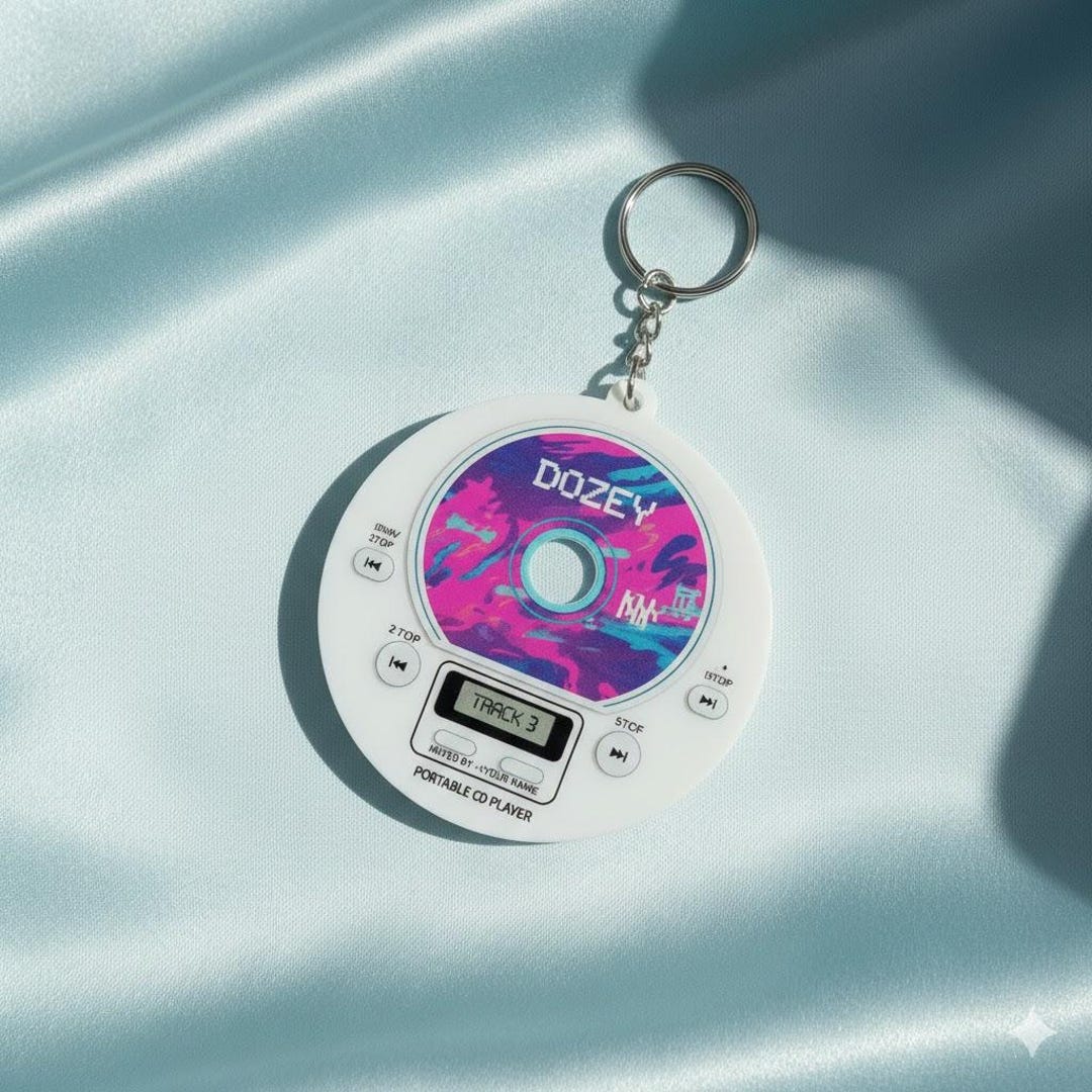 Retro CD Player Keychain, Y2K Discman Acrylic Keyring - Etsy