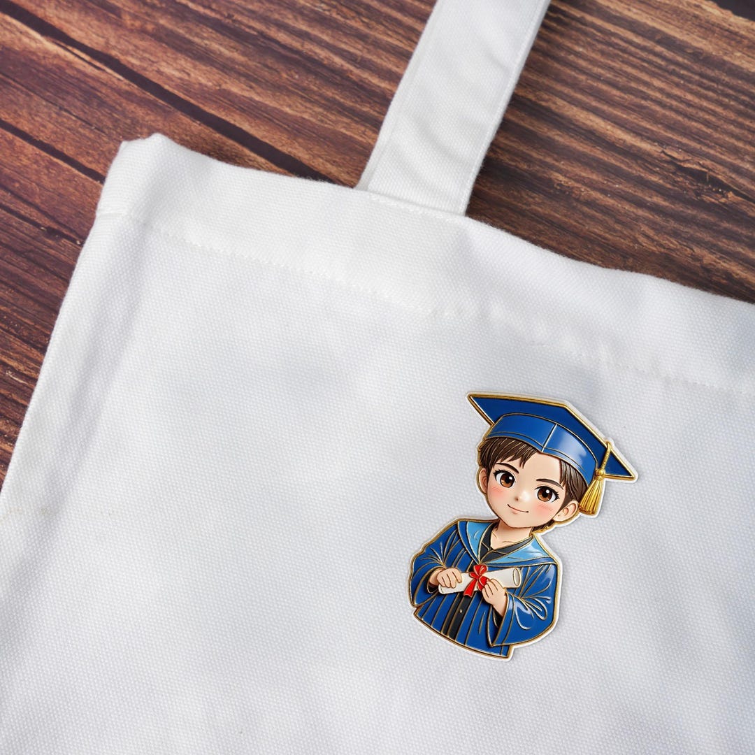 Cute Graduate Acrylic Pin, Girl Student Brooch, Graduation Gift ...