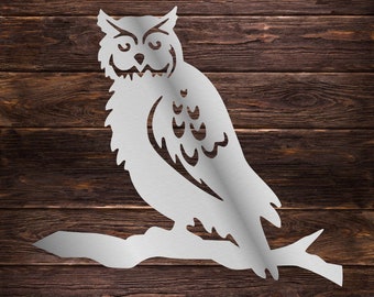 Owl on a Branch SVG - DXF - Digital Download - Metal Art - Decal - CNC Plasma - Cut Files - Router - Laser - Vinyl Cutter - Cricut
