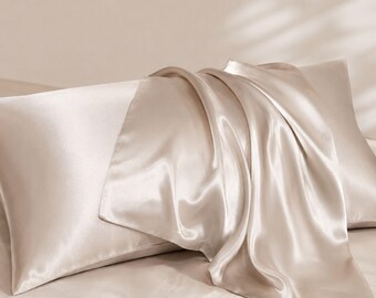 Luxury Satin Pillowcase, Silk Feel Pillow Cover, Soft Cooling Satin Bedding, Hair & Skin Friendly Pillowcase Gift