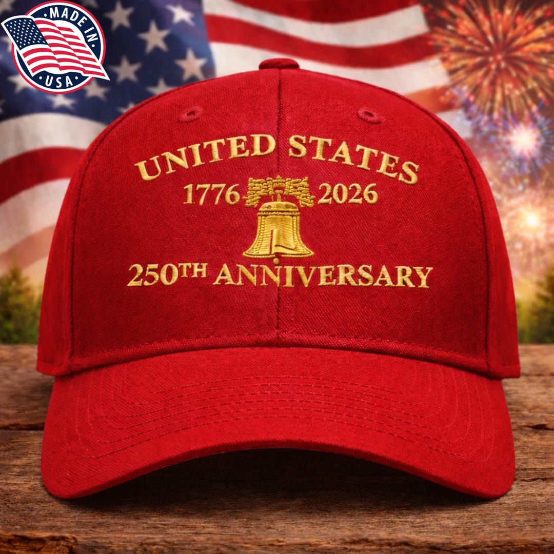 USA 250th Anniversary Hat Cap Eagle 1776 2026 Embroidered Navy Blue Red ...