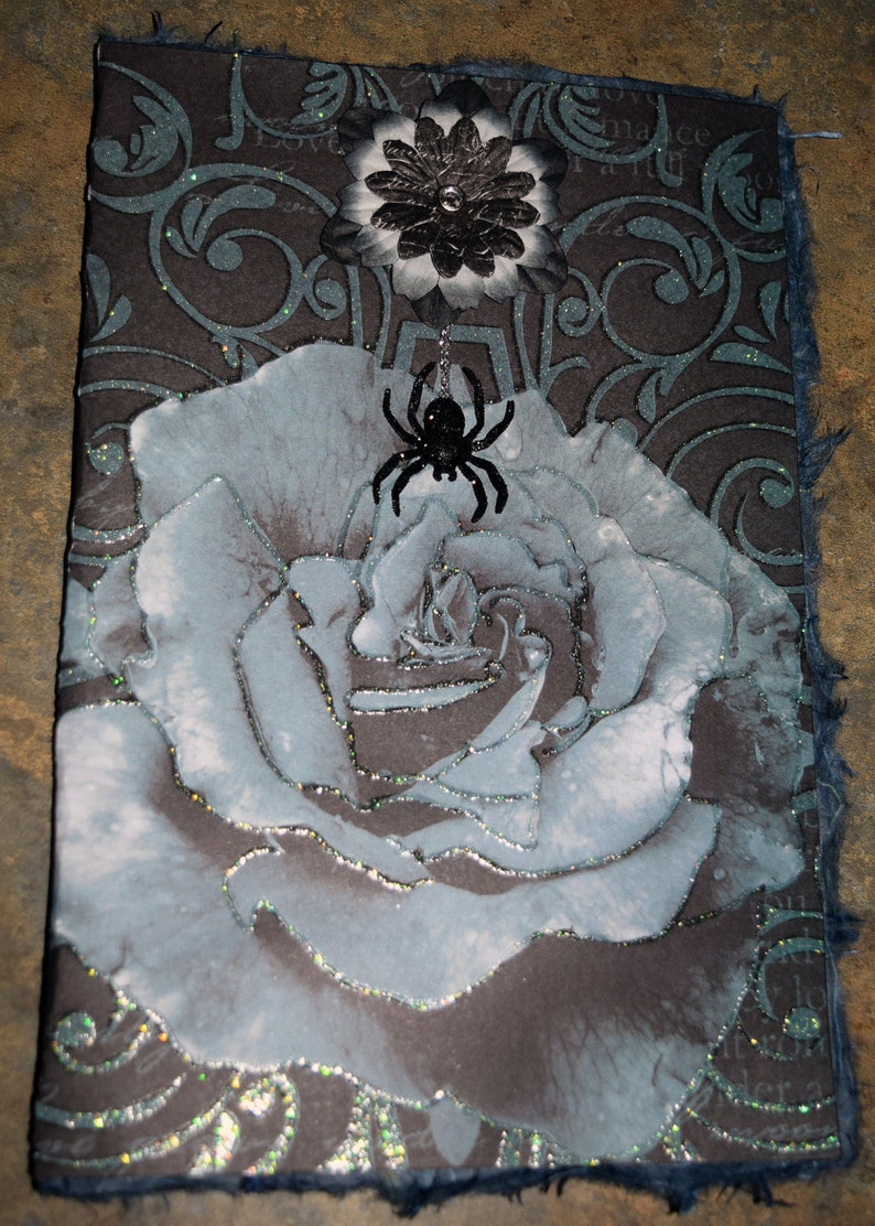 Dark Rose Spider Handmade Love Card image 2