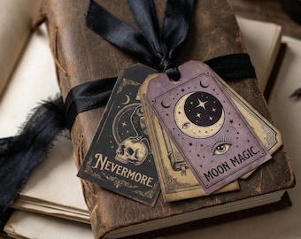 Gothic Ephemera Sheet | Moon Magic Apothecary Labels, Journal Tags (Digital Download)
