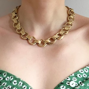 Chunky Gold Chain, 925 Sterling Silver Necklace, Gold Plated Necklace For Women, Chunky Necklace, Statement Necklace, Statement Necklace