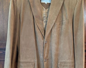 Vintage Remy Leder Blazer Italienische Kalbsleder Nubuk Sport Mantel Herren 42 Western