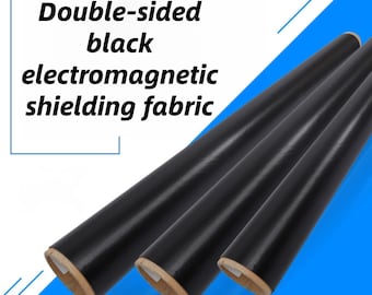 Double Black Faraday Fabric Two Sided EMF Shielding Material Reversible RFID Blocking