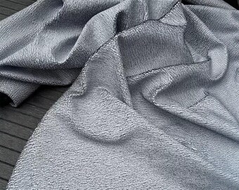 Grey-White Cracked Fabric, Irregular Fracture Relief Textile, Deconstructed Bag Sculpt Sewing