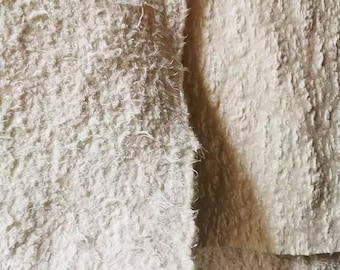 Double-Sided Wool Cotton Jacquard Fabric, Heavy Texture, By the Yard
