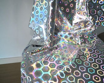 Iridescent Electro-Form Fabric, Reflective Color-Shift Textile, Futuristic Bag Costume Sewing