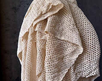 Creme Baumwolle Mesh Netz Stoff, Floral Grid Sheer Drapey Designer Textil, Handgemachter Brautschleier Land Bluse Nähen