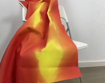 Red to Yellow Thermochromic PU Leather Fabric, Heat-Sensitive Color-Change Textile