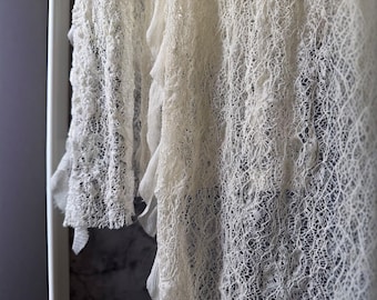 Solid Beige Ultra-Stretch Cutout Texture Lace Nylon Mesh Knit | Nylon Spandex Sheer Drape for Activewear Stage Home