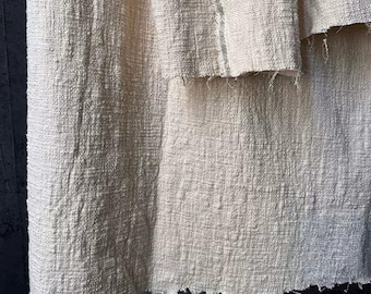 Thick Cotton Off-White Fabric | Wabi-Sabi Style, Rough Handfeel, Natural Drape
