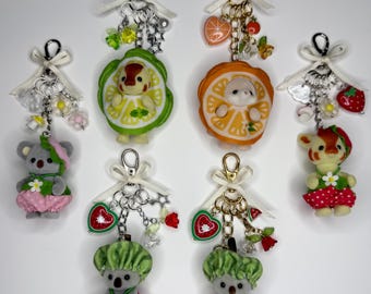 Handmade Calico Critters Fruit Series Bag Charm Keychains