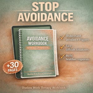 Avoidance Behavior Workbook, Stop Emotional Avoidance, Shadow Work Therapy Worksheets Printable PDF