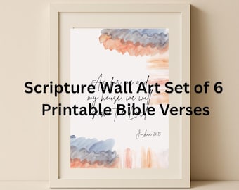 Scripture Wall Art Set | Neutral Christian Home Decor (Digital Download)