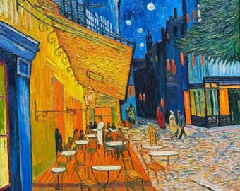 アルルのフォーラム広場のカフェテラス、夜景 - フィンセント・ファン