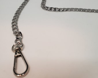 Silver Metal Crossbody Bag Strap, Replacement Strap, 47" Length