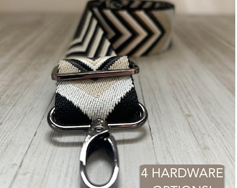 Adjustable Crossbody Bag Strap Black and White Accessory Handbag Computer Tote Extender Strap Diaper Bag Comfortable Carryall Stylish Women