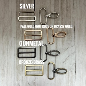 Silver, Pale Gold, Gunmetal and Bronze/Brass Buckles and Lobster Clasp Hooks to choose from