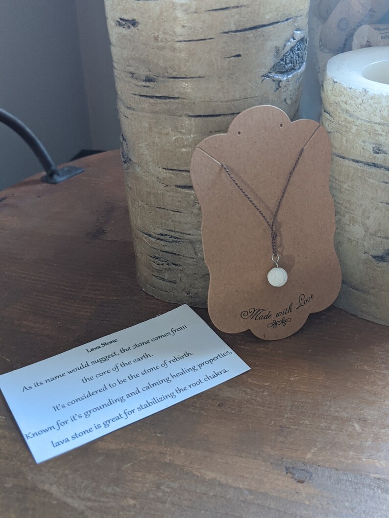 Zen Jewelry Lava Stone Necklace on Silk Cord Single White Lava Stone Bead Grounding Stone Jewelry Gift for Yogi