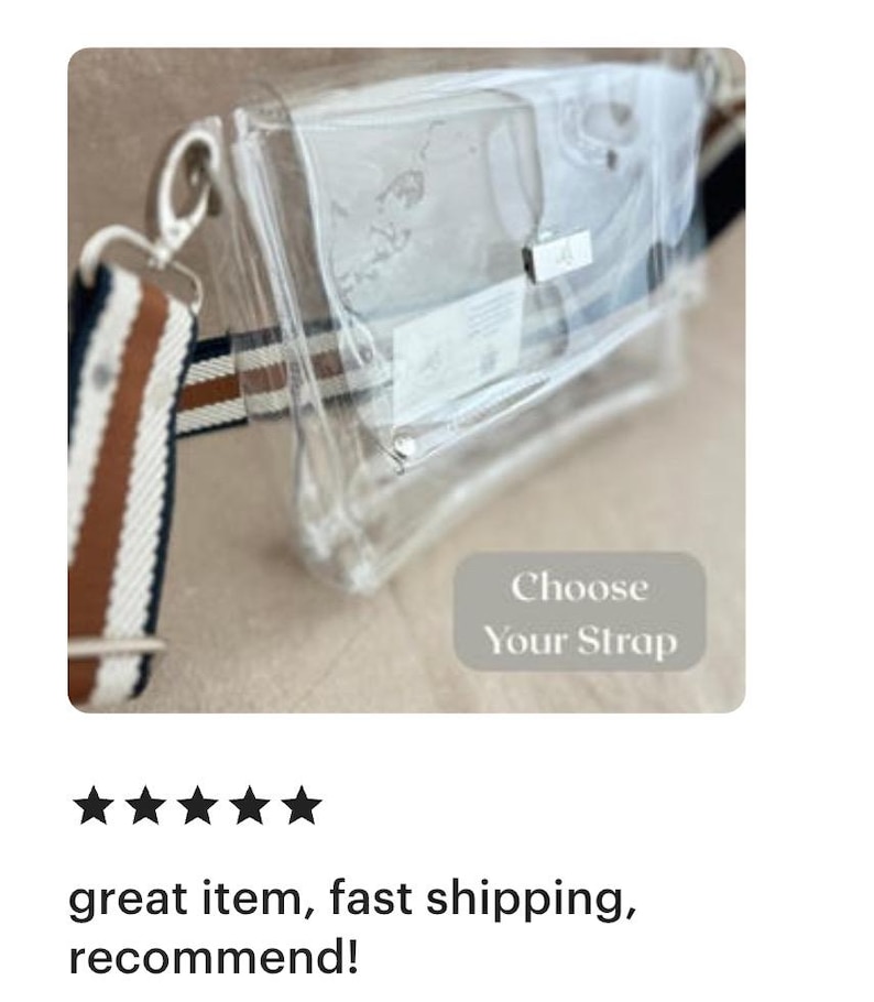 Small Clear Stadium Bag Concert Approved Crossbody Transparent Vinyl Security Pouch Game Day Festival Event Essential Small Clear Handbag image 20