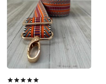 Orange MultiColor Crossbody Bag Strap 1.5" Wide Adjustable Replacement Wide Bright Strap Modern Bag Strap Custom Style Upgrade