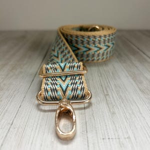 Teal & Yellow Patterned Crossbody Bag Strap: Adjustable Replacement Handbag Strap