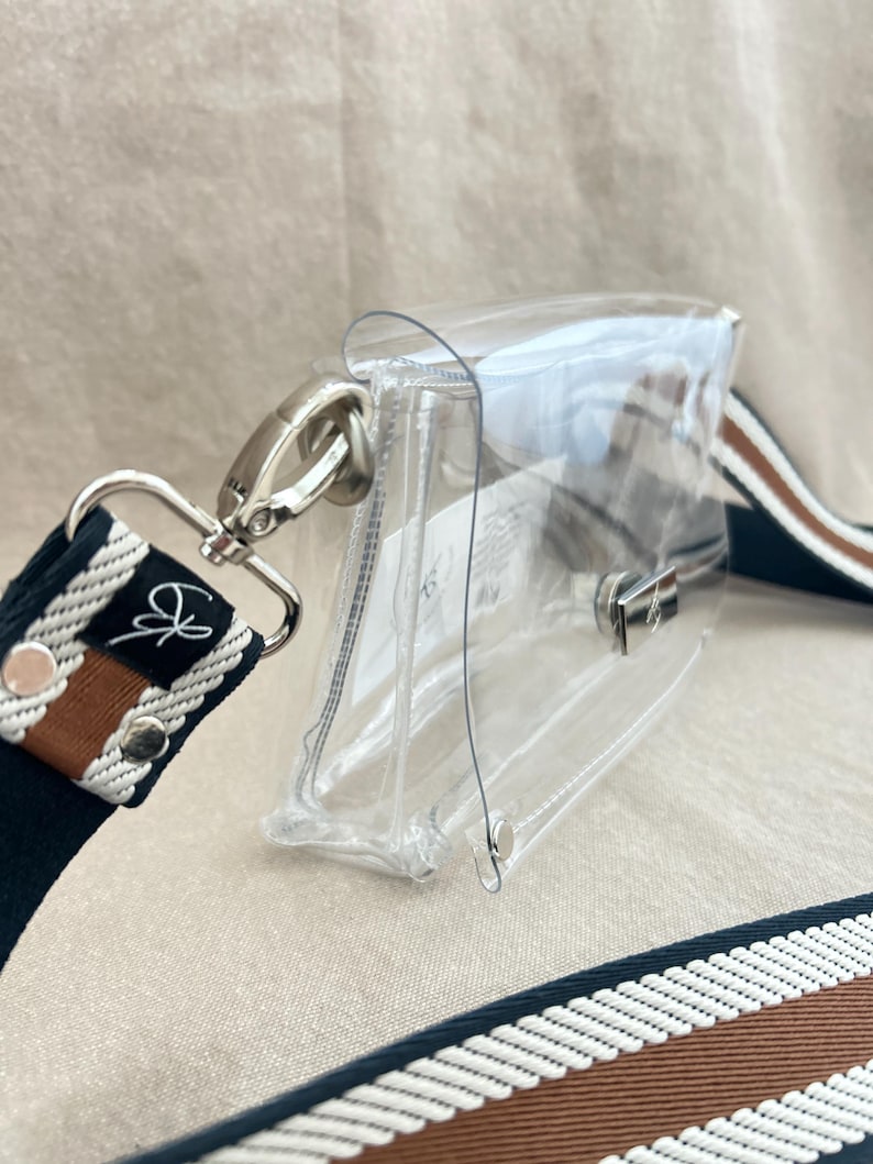Small Clear Stadium Bag Concert Approved Crossbody Transparent Vinyl Security Pouch Game Day Festival Event Essential Small Clear Handbag image 7