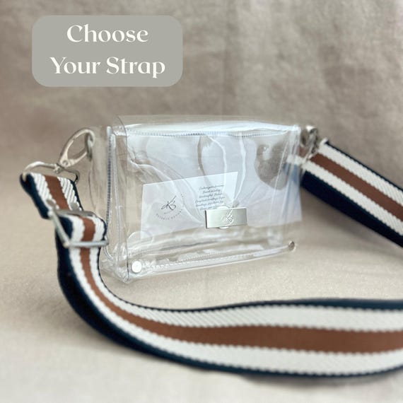 Small Clear Stadium Bag Concert Approved Crossbody Transparent Vinyl Security Pouch Game Day Festival Event Essential Small Clear Handbag